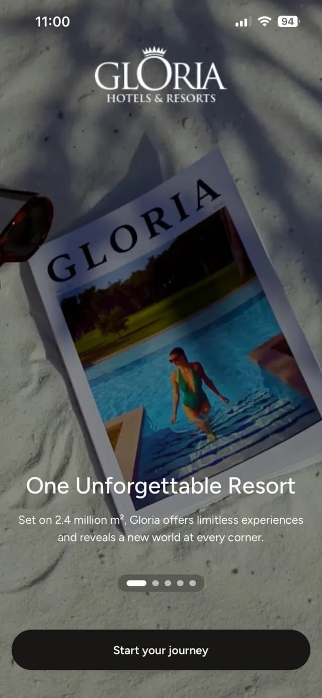 Oria karşılama ekranı: One Unforgettable Resort