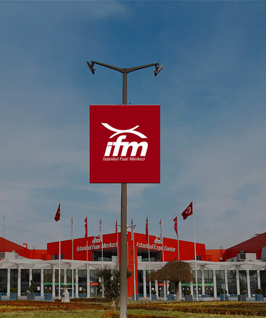 İFM (İstanbul Fuar Merkezi) sosyal medya içerik stratejisi ve post tasarımı tanıtım bannerı