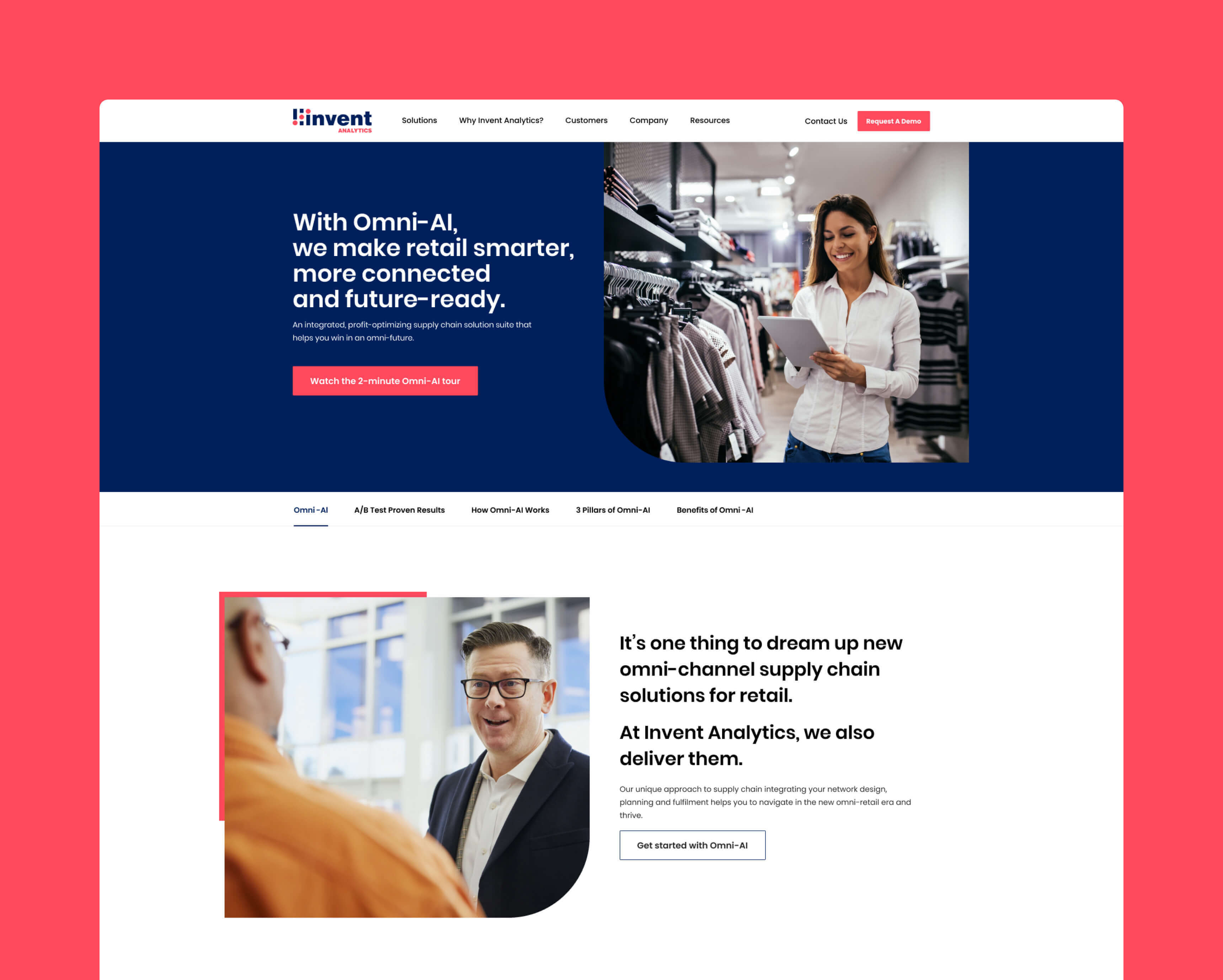 Invent Analytics website user experience and interface design screen - 3