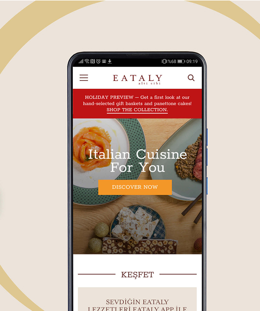 Eataly web design and software development project promotional banner