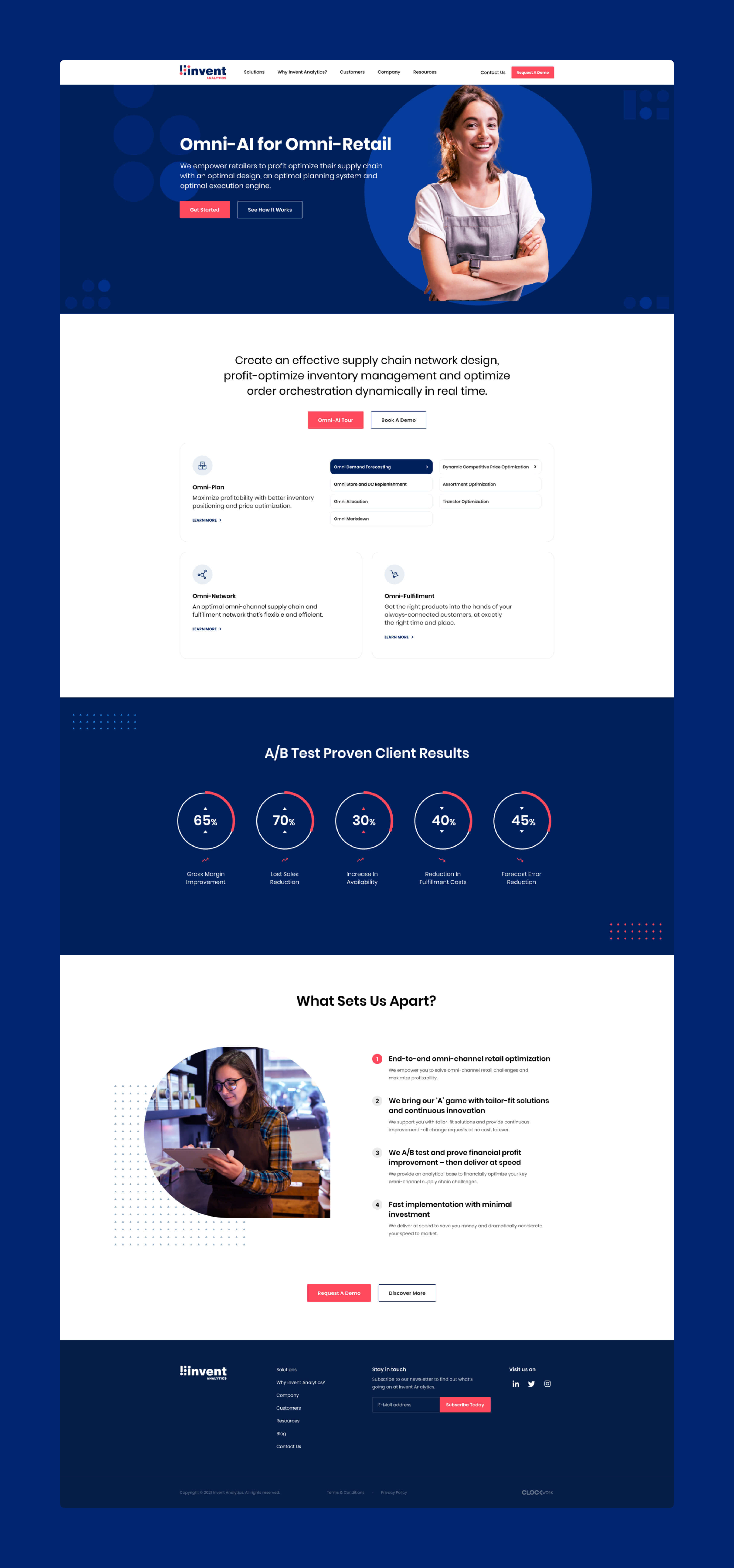 Invent Analytics website user experience and interface design screen - 1